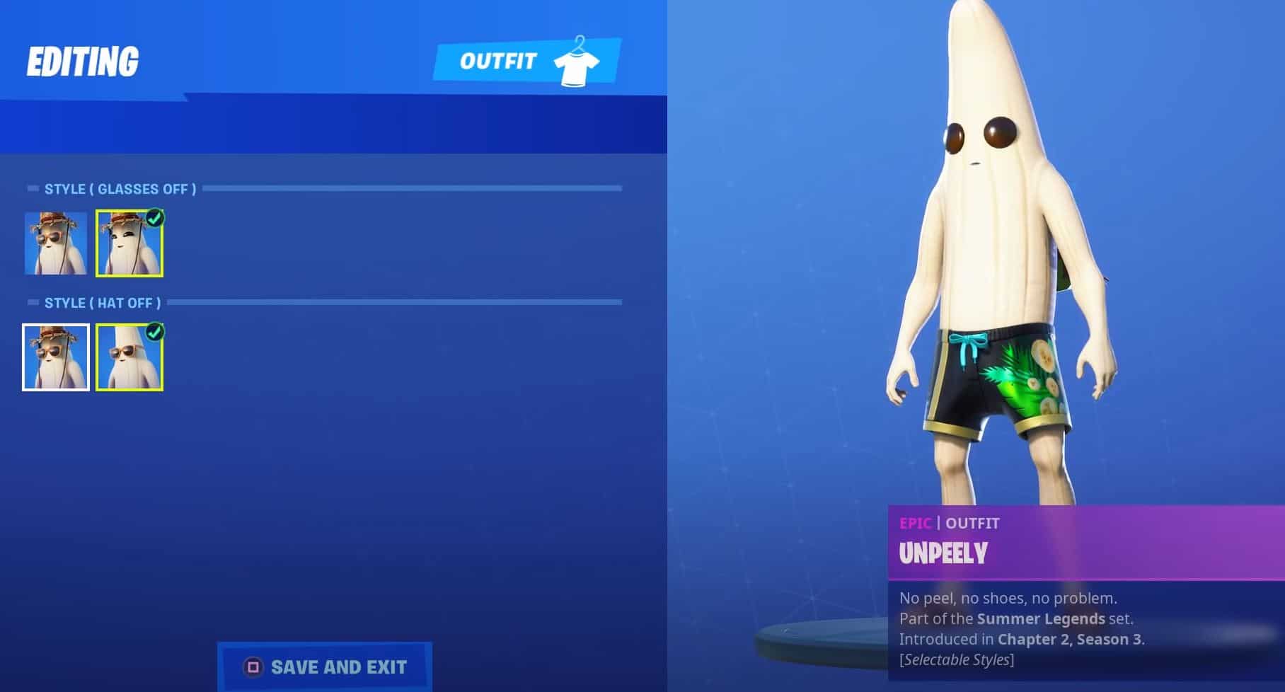 Fortnite Unpeely Skin Hat Off