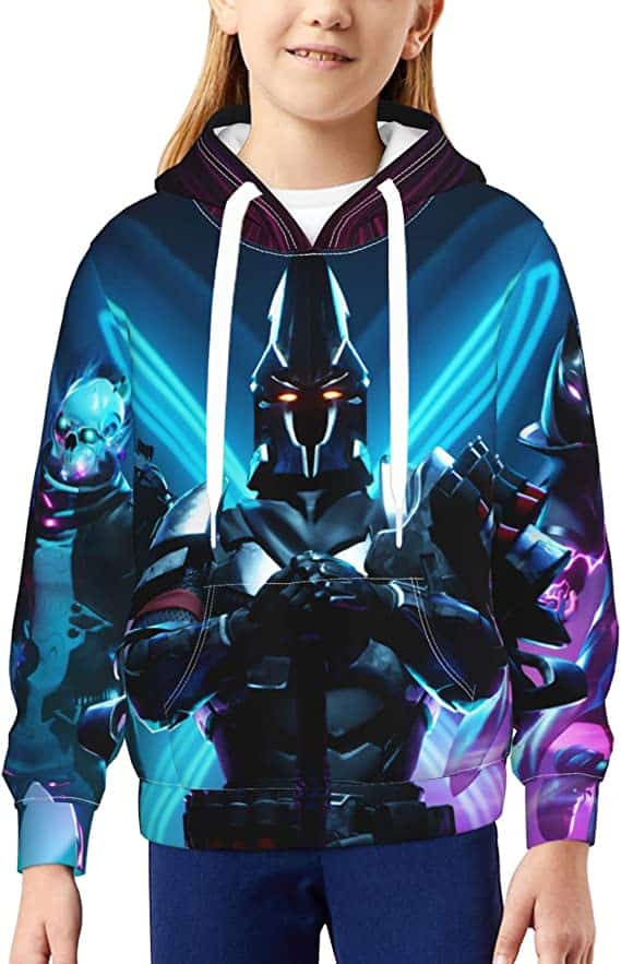 Kids Cartoon Pullover Hoodie Digital Print Hooded Sweatshirts Casual Streetwear with Pocket